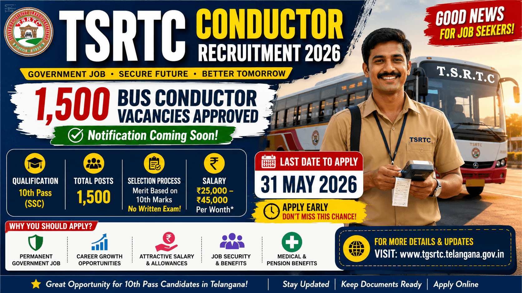 tgsrtc conductor recruitment 2026